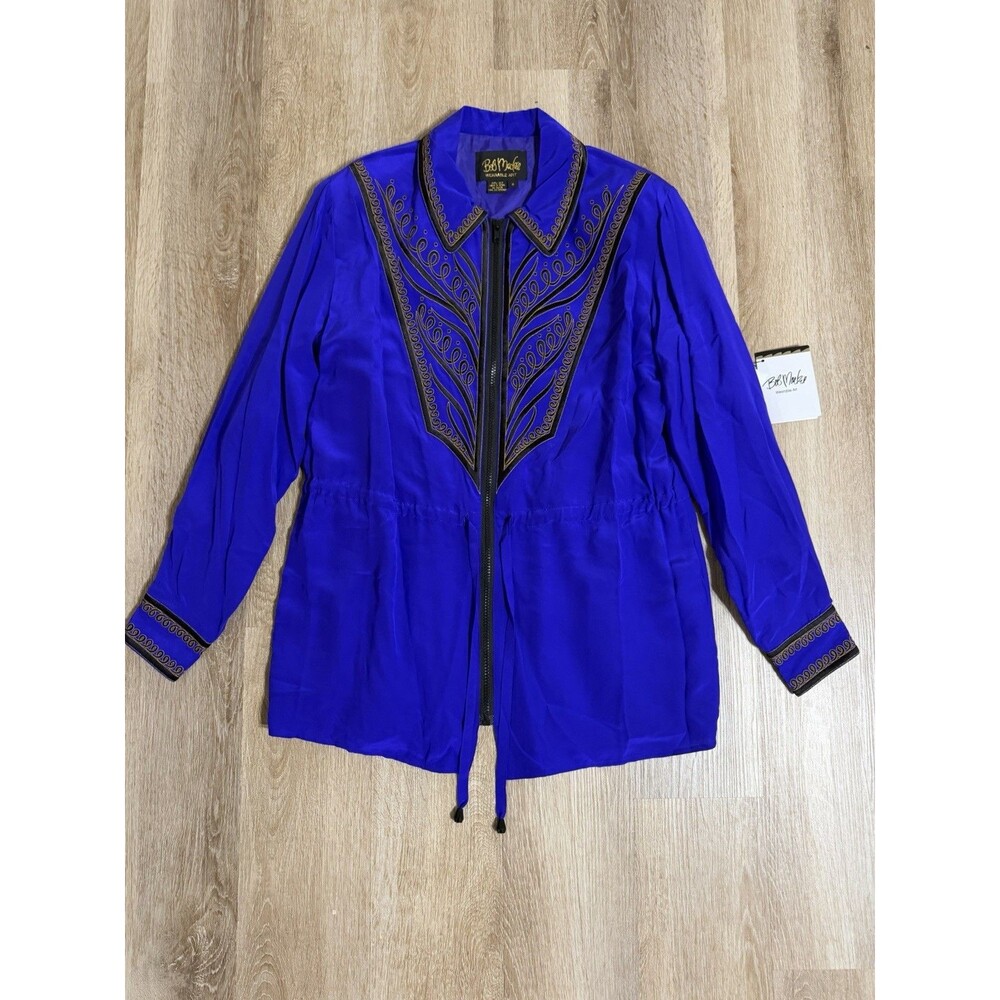 Vintage NWT Bob Mackie Wearable Art 100% Silk Jacket Zip Up Women’s Small